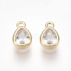 Brass Cubic Zirconia Charms KK-S350-089G-1