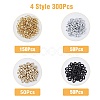 SUPERFINDINGS 300Pcs 4 Style Spray Painted CCB Plastic Linking Rings CCB-FH0001-13-2