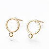Brass Stud Earring Findings KK-S348-358-1