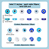 220Pcs 11 Styles Handmade Evil Eye Lampwork Beads LAMP-AR0001-47-2