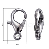 Black Tone Zinc Alloy Lobster Claw Clasps X-E102-B-4
