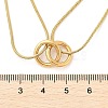 304 Stainless Steel Double Layer Snake Chain 2-Ring Link Necklaces NJEW-R017-01G-5