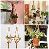 2Pcs Handmade Macrame Polyester with Wood Bead Plant Hanger AJEW-HS0001-47B-9