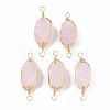 Natural Rose Quartz Links connectors G-T131-04D-1