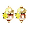 Rack Plating Alloy Enamel Oval Connector Charms FIND-M020-07G-01-1