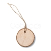 Flat Round Wood Big Pendant Decorations WOOD-F010-02-4