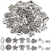 80Pcs 8 Styles Tibetan Style Alloy Beads TIBEB-SC0001-37-1