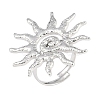 Non-Tarnish Textured Sun 304 Stainless Steel Adjustable Rings for Women RJEW-H231-01P-1