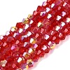 AB Color Plated Transparent Glass Beads Strands GLAA-G127-01-01B-1