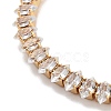 Brass Pave Clear Cubic Zirconia Horse Eye Link Bracelets BJEW-B094-03B-G-2