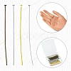 160Pcs 4 Colors Brass Flat Head Pins KK-YW0002-11-4