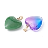 10Pcs 8 Style Spray Painted Glass Pendants GLAA-YW0003-23-2