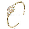 Sparkle Cubic Zirconia Ball Beaded Cuff Bangle for Her BJEW-N012-004-NF-3