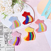 5Pcs 5 Colors Handmade Felt Needle Felting Rainbow Star Ornaments DIY-CA0006-54-3