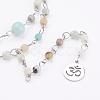 Natural Flower Amazonite Lariat Necklaces NJEW-JN01961-02-2