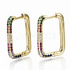 Brass Micro Pave Cubic Zirconia Huggie Hoop Earrings EJEW-S208-124-NF-1