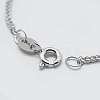 Anti-Tarnish Rhodium Plated 925 Sterling Silver Chain Necklaces STER-F039-55cm-16P-2