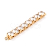 Brass Clear Round Cubic Zirconia Links Connectors ZIRC-G170-23A-G-3