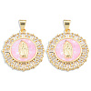 Brass Micro Pave Clear Cubic Zirconia Pendants KK-N227-100C-2