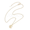 Brass Micro Pave Clear Cubic Zirconia Pendant Necklace NJEW-JN05390-02-4