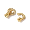 Rack Plating Brass Micro Pave Clear Cubic Zirconia Fold Over Clasps KK-A222-04C-G-2