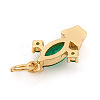 Brass Micro Pave Cubic Zirconia Charms ZIRC-G169-08G-2