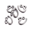 Gunmetal Plated Alloy Letter Pendants PALLOY-P097-03-U-2