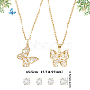 2 Sets 2 Styles Clear Cubic Zirconia Stud Earrings & Butterfly Pendant Necklaces Set SJEW-HY0001-01-6