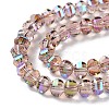 Transparent Electroplate Glass Beads Strands GLAA-Q099-C01-04-1-3