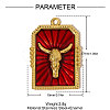 304 Stainless Steel Enamel Pendants STAS-OY004-78G-2