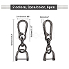 6Pcs 2 Colors Alloy Keychain Clasps DIY-CA0004-46-2
