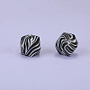 Colorful Pattern Printed Silicone Focal Beads LS-SI-JX0022A-12-1