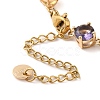 Colorful Glass Link Chain Bracelets BJEW-B075-07-3
