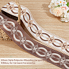 Ethnic Style Polyester Rhombus Jacquard Ribbon OCOR-WH0101-19A-4