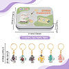 6Pcs Fish Porcelain Pendant Locking Stitch Markers HJEW-NB00274-2