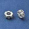 Brass Micro Pave Clear Cubic Zirconia Rondelle European Beads KK-R216-20S-2