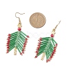 Glass Seed Beaded Christmas Tree Dangle Earrings EJEW-MZ00636-4