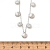304 Stainless Steel Clear Cubic Zirconia Flat Round & Shell Shaped Bib Necklaces for Women NJEW-U031-08P-02-3