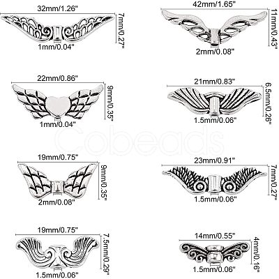 Vintage Tibetan Alloy beads Antique Silver Plated Wing Charm Beads Spacer Jewelry Findings TIBEB-PH0002-01-1