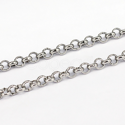 Tarnish Resistant 304 Stainless Steel Rolo Chains CHS-L001-28-3mm-1