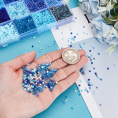 180G 15 Styles Glass Seed Beads SEED-HY0001-38-1