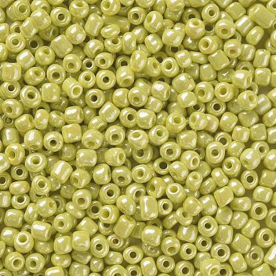 6/0 Opaque Colors Lustered Round Glass Seed Beads X-SEED-A012-4mm-122-1