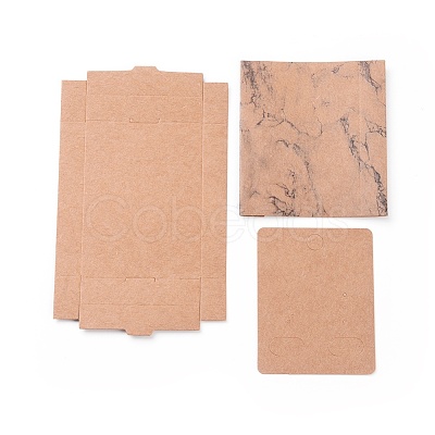 Kraft Paper Boxes and Earring Jewelry Display Cards CON-L015-B07-1