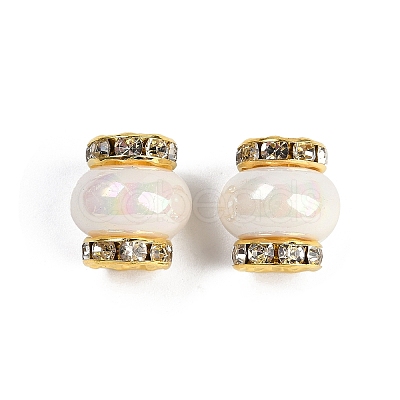 Resin Beads with Brass Rhinestone Rondelle KK-H490-05G-07-1