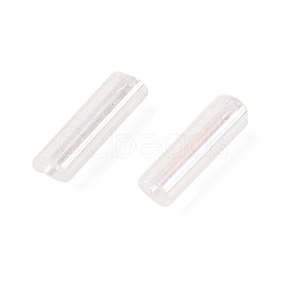 Transparent Colours Rainbow Glass Bugle Beads TSDB6MM161-1