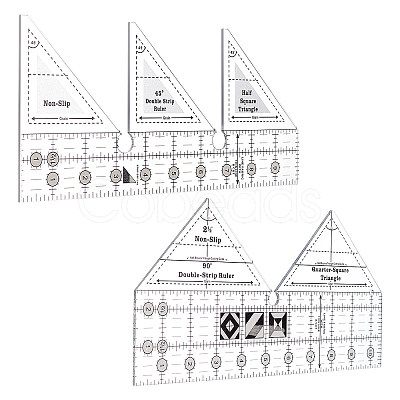 2Pcs 2 Style Acrylic Quilting Rulers DIY-AR0002-56-1