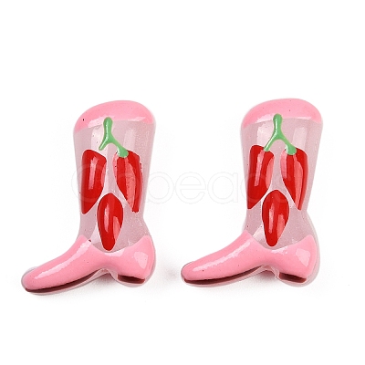 Boot Baking Paint Glass Enamel Beads LAMP-C020-02A-1