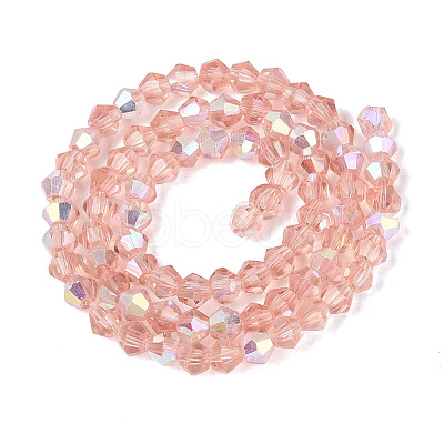 AB Color Plated Transparent Glass Beads Strands GLAA-G127-01-02E-1