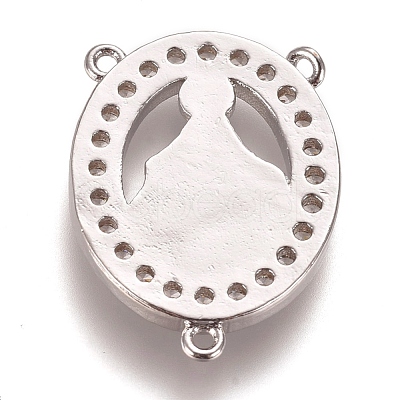 Brass Micro Pave Clear Cubic Zirconia Chandelier Component Links ZIRC-L075-77A-P-1