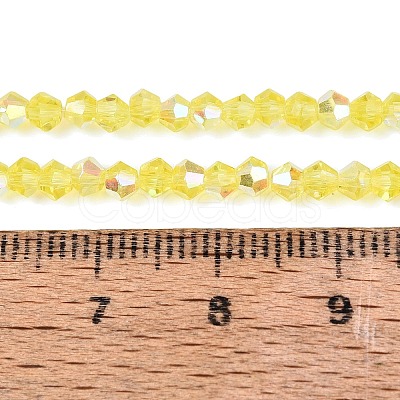 AB Color Plated Transparent Glass Beads Strands GLAA-G127-01N-1